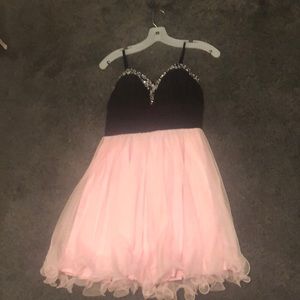 Strapless pink and black dress (only worn once)